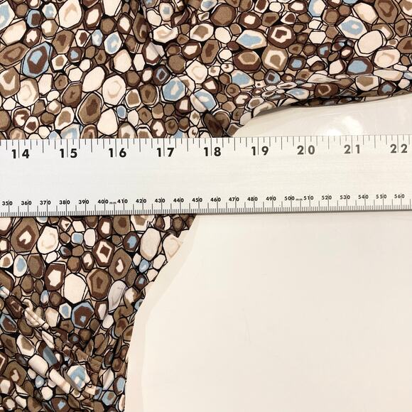 NWOT BCBGMAXAZRIA Dress L Brown Geometric-Print Faux-Wrap Tie Stretch Multicolor - Picture 12 of 16